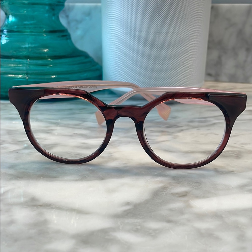 STATE Stylish Burgundy Pink Round Frames